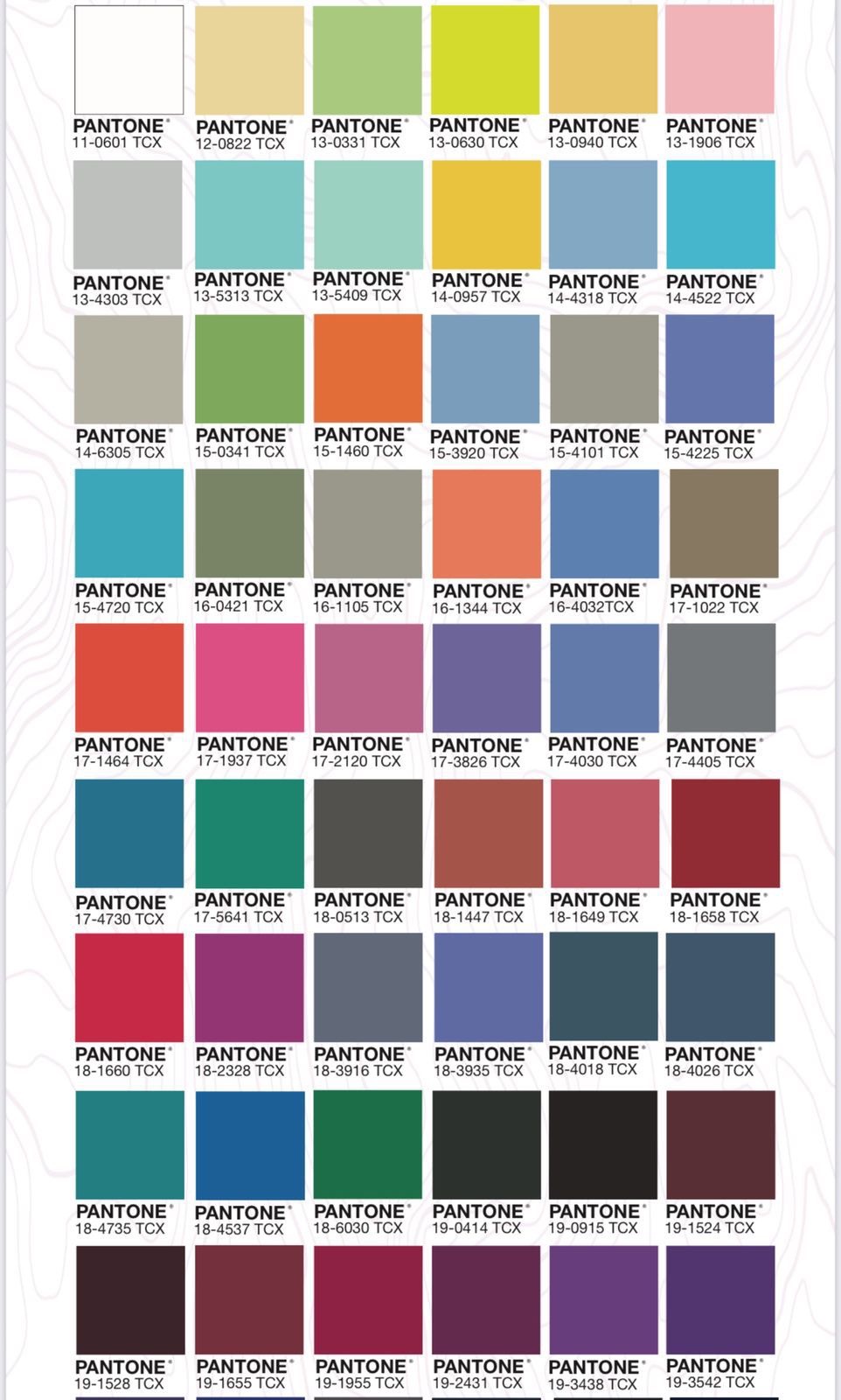 Paleta de colores disponibles